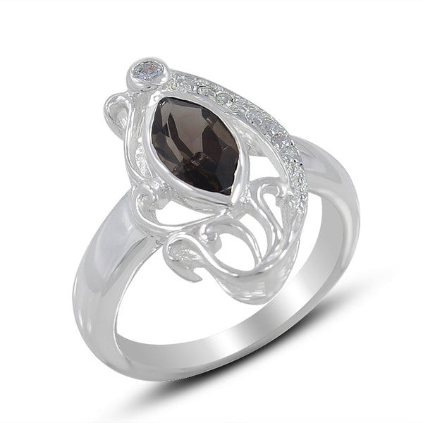925 Sterling Silver Smoky Quartz Ring