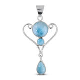 Larimar 925 Sterling Silver Pendant