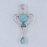 Larimar 925 Sterling Silver Pendant