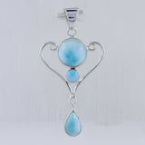 Larimar 925 Sterling Silver Pendant