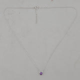 Amethyst Silver Minimalist Necklace