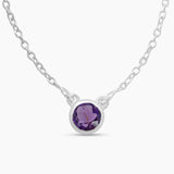 Garnet Silver Minimalist Necklaces