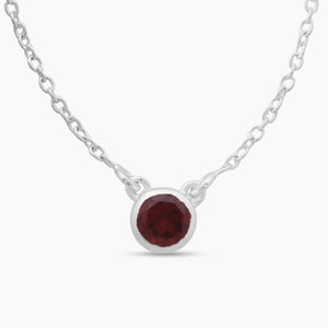Garnet Silver Minimalist Necklaces
