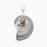 Ammonite Shell Silver Pendants
