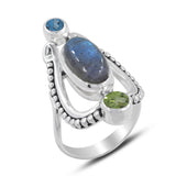 925 Sterling Silver Labradorite Designer Ring