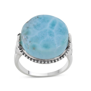 Blue Larimar 925 Sterling Silver Handmade Jewelry Ring