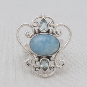 925 Sterling Silver Aquamarine Rings