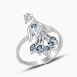 925 Silver Garnet Peacock Rings