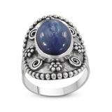 Natural Blue Kyanite Solid 925 Sterling Silver Ring