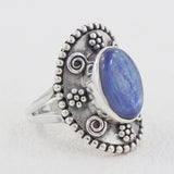 Natural Blue Kyanite Solid 925 Sterling Silver Ring