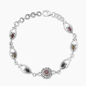 Multicolour Tourmaline Silver Bracelets