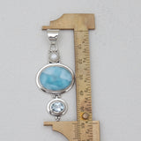 925 Silver Blue Larimar Pendants