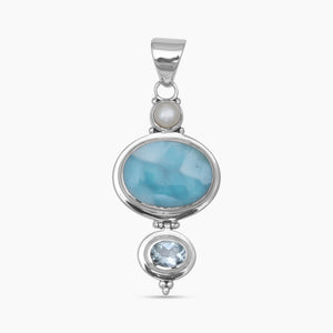 925 Silver Blue Larimar Pendants