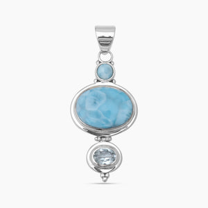 925 Silver Blue Larimar Pendants