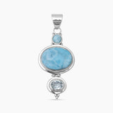 925 Silver Blue Larimar Pendants