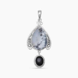 Dendritic Opal Silver Pendants