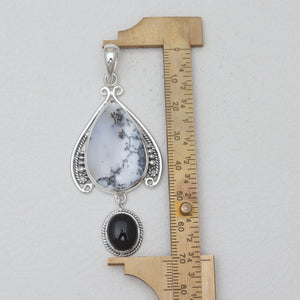 Dendritic Opal Silver Pendants