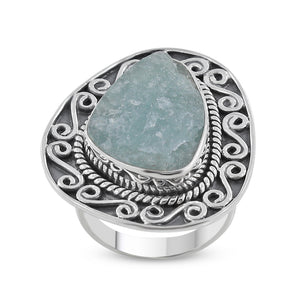 Aquamarine Silver Ring