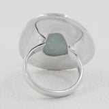 Natural Aquamarine Handmade 925 Silver Ring Raw Gemstone Jewelry