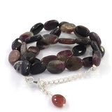 Natural Oval Cabochon Multi-Color Tourmaline Beads Necklace