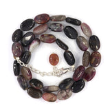 Natural Oval Cabochon Multi-Color Tourmaline Beads Necklace