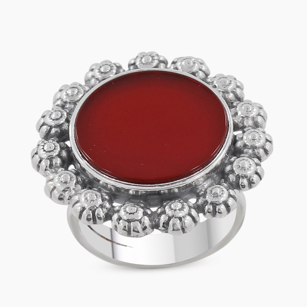 925 Sterling Silver Red Onyx Rings