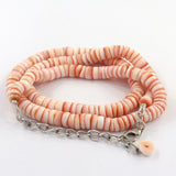 Natural Scolecite Tyre Shape Beads Necklace