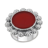 Red Onyx Ring in 925 Sterling Silver Handmade