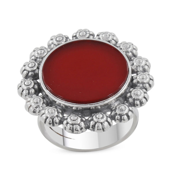 925 Sterling Silver Red Onyx Rings