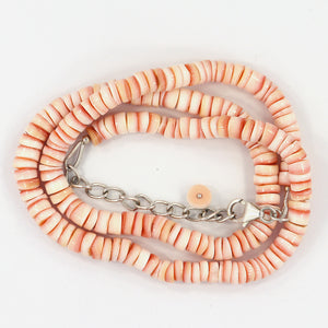 Natural Scolecite Tyre Shape Beads Necklace