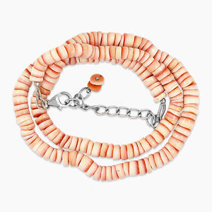 Natural Scolecite Tyre Shape Beads Necklace