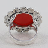 Red Onyx Ring in 925 Sterling Silver Handmade