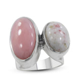 Natural Pink Opal, Thulite Gemstone Handmade Silver Jewelry Ring