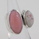 Natural Pink Opal, Thulite Gemstone Handmade Silver Jewelry Ring