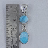 Larimar, Iolite Gemstone 925 Sterling Silver Pendant