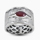 925 Sterling Silver Amethyst Band Ring