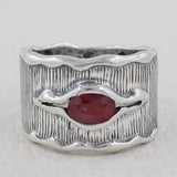 925 Sterling Silver Natural Amethyst Vintage Band Ring