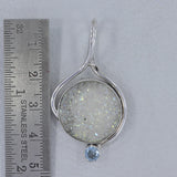 925 Sterling Silver Titanium Druzy Pendant