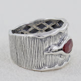 925 Sterling Silver Natural Amethyst Vintage Band Ring