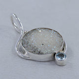 925 Sterling Silver Titanium Druzy Pendant