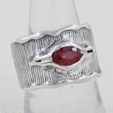 925 Sterling Silver Natural Amethyst Vintage Band Ring