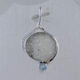 925 Sterling Silver Titanium Druzy Pendant