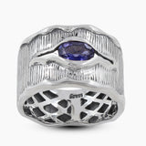 925 Sterling Silver Amethyst Band Ring
