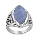 Natural Rainbow Moonstone Silver Ring