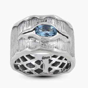 925 Sterling Silver Amethyst Band Ring