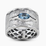 925 Sterling Silver Amethyst Band Ring