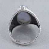 Natural Rainbow Moonstone Silver Ring