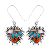 Spiny Oyster Turquoise Gemstone 925 Solid Silver Pendant Set