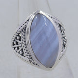 Natural Rainbow Moonstone Silver Ring