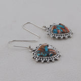 Spiny Oyster Turquoise Gemstone 925 Solid Silver Pendant Set